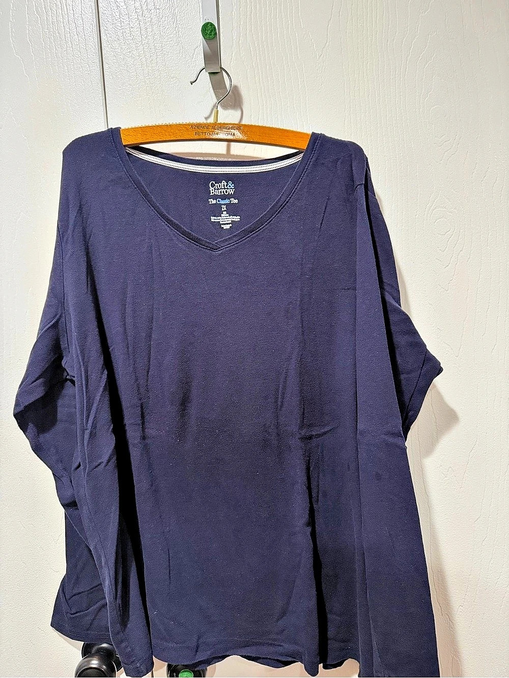 Croft & Barrow The Classic Tee V-Neck Purple Size 2X